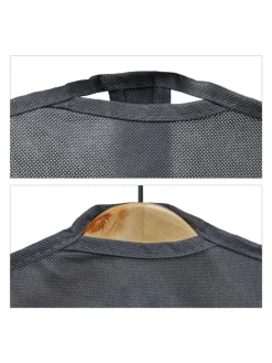 relaxdays Weitere Haushaltshelfer<6 x Kleidersack in Grau/ Transparent - (B)60 x (H)135 cm