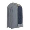 relaxdays Weitere Haushaltshelfer<3 x Kleidersack in Grau/ Transparent - (B)58 x (H)99 cm