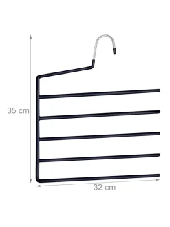 relaxdays Weitere Haushaltshelfer<4 x Mehrfachbügel in Schwarz - (B)32 x (H)35 cm