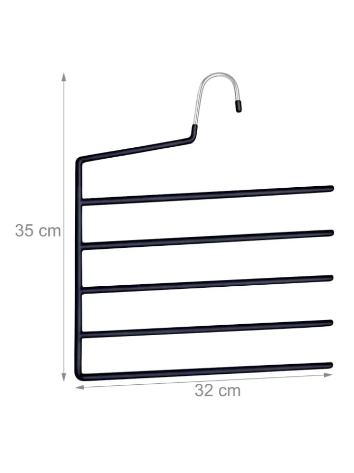 relaxdays Weitere Haushaltshelfer<4 x Mehrfachbügel in Schwarz - (B)32 x (H)35 cm