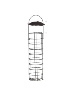 relaxdays Vögel<5 x Meisenknödelhalter in Grau - (H)31 x Ø 8,5 cm
