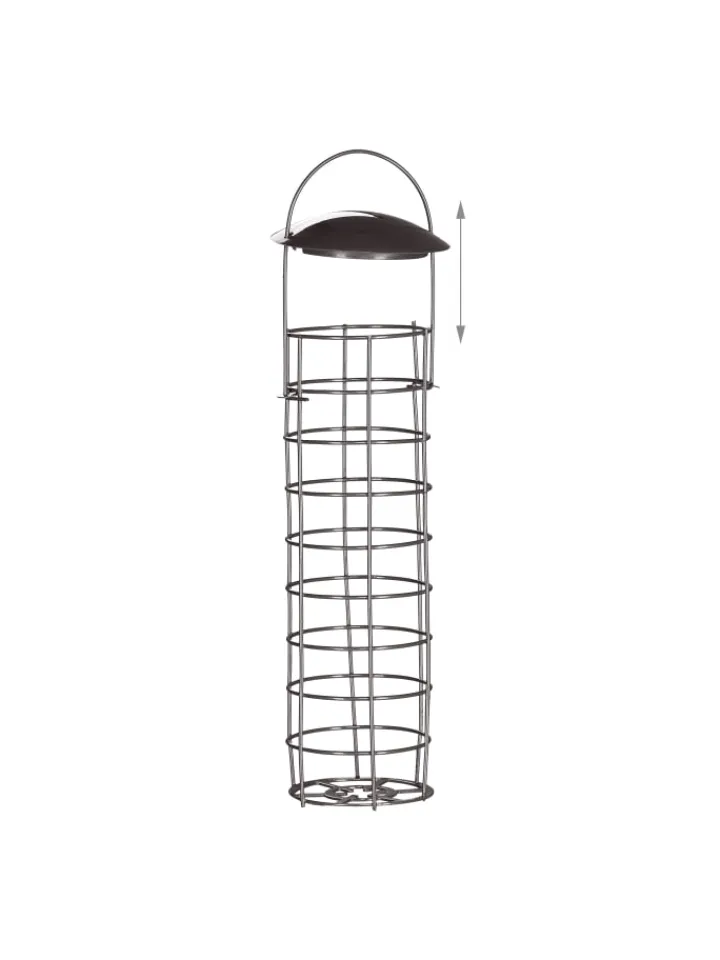 relaxdays Vögel<5 x Meisenknödelhalter in Grau - (H)31 x Ø 8,5 cm