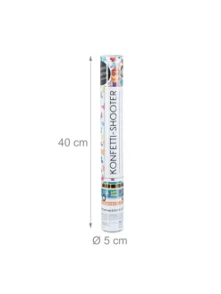 relaxdays Partyzubehör & -Dekoration<5 x Party Popper in Bunt - 40 cm