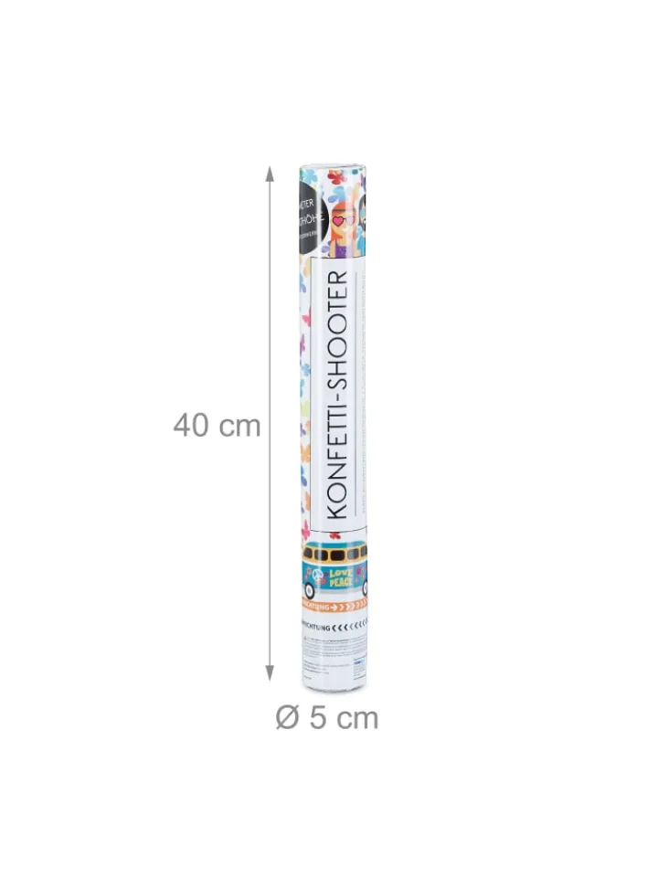 relaxdays Partyzubehör & -Dekoration<5 x Party Popper in Bunt - 40 cm