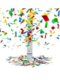relaxdays Partyzubehör & -Dekoration<10 x Party Popper Streifen in Bunt - 40 cm