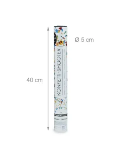relaxdays Partyzubehör & -Dekoration<10 x Party Popper Streifen in Bunt - 40 cm