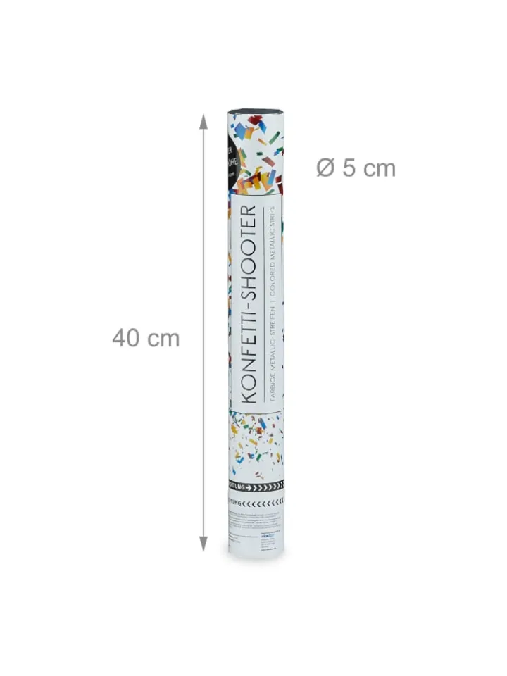 relaxdays Partyzubehör & -Dekoration<10 x Party Popper Streifen in Bunt - 40 cm