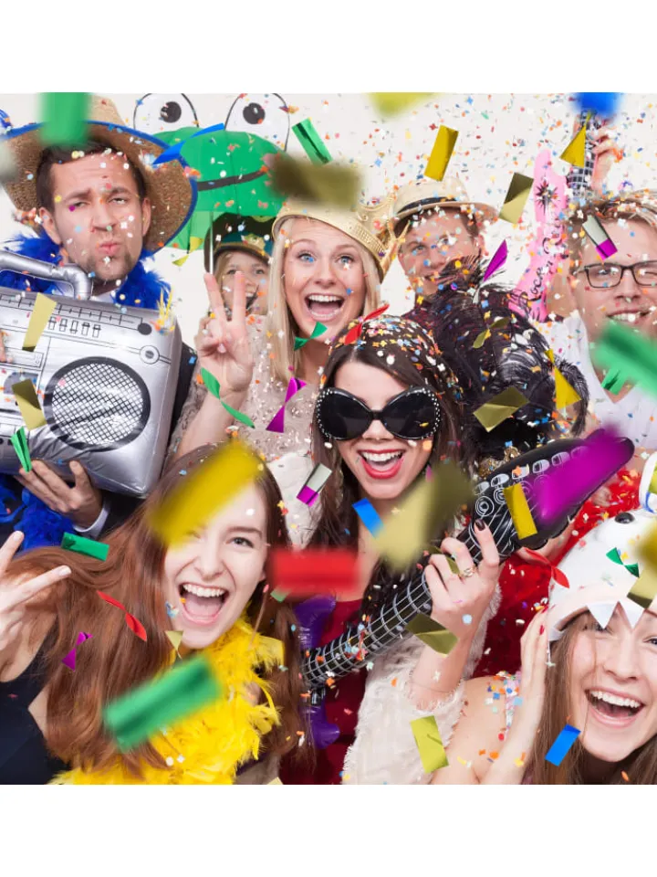 relaxdays Partyzubehör & -Dekoration<10 x Party Popper Streifen in Bunt - 40 cm