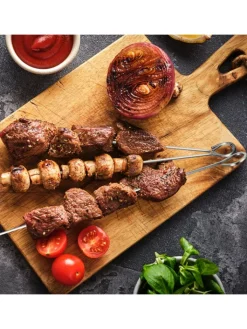 relaxdays Grillen<30 x Schaschlikspieße in Silber