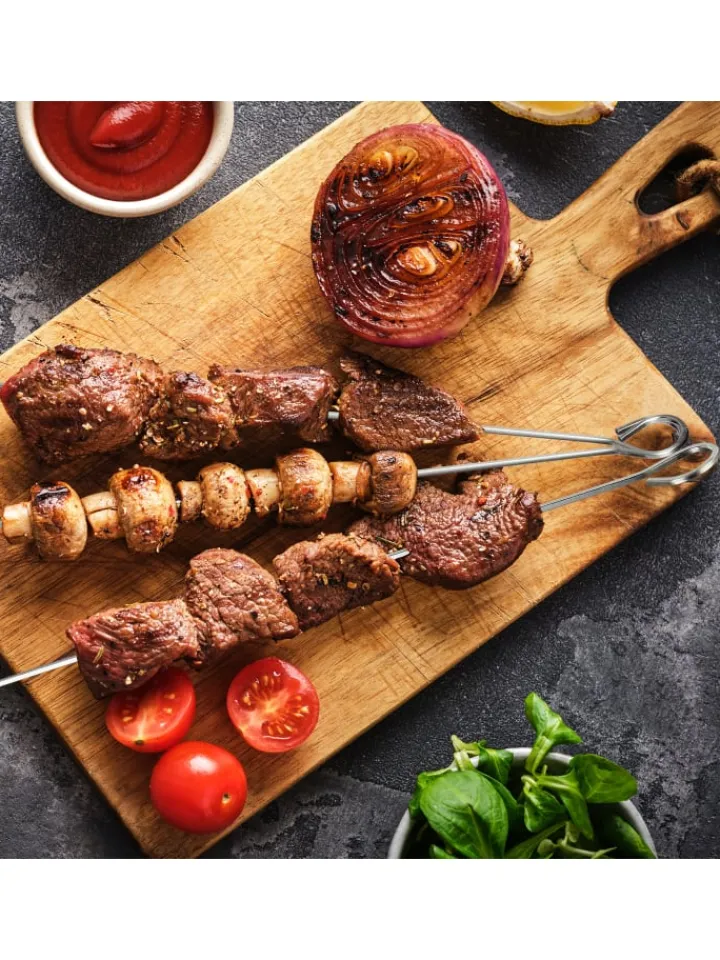relaxdays Grillen<30 x Schaschlikspieße in Silber