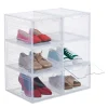 relaxdays Weitere Haushaltshelfer<6 x Schuhboxen in Transparent - (B)25 x (H)18 x (T)34 cm