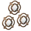relaxdays Spiegel<3 x Spiegel in Gold/ Schwarz - (B)25,5 x(H)25,5 cm