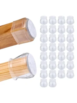 relaxdays Weitere Haushaltshelfer<32 x Stuhlbeinkappe in Transparent