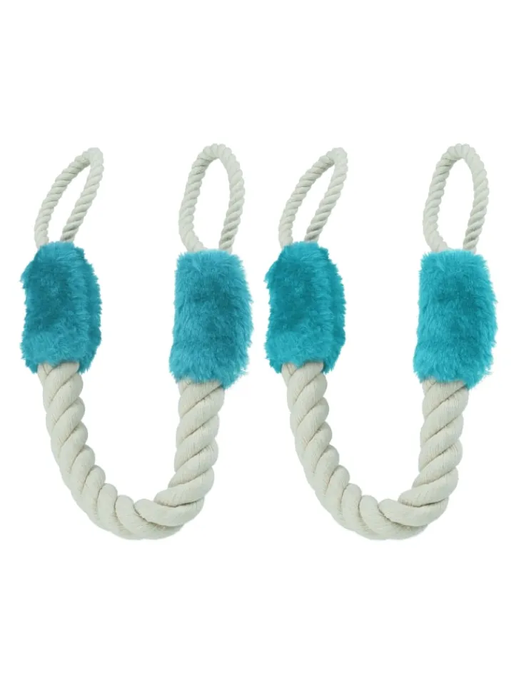 relaxdays Tür- & Zugluftstopper<2 x Türkordel in Beige/ Blau