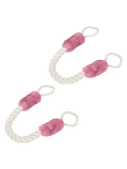 relaxdays Tür- & Zugluftstopper<2 x Türkordel in Creme/ Rosa