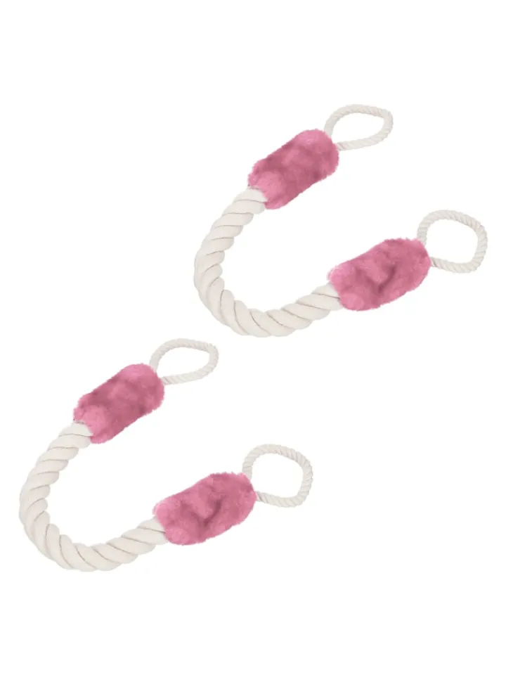 relaxdays Tür- & Zugluftstopper<10 x Türkordel in Creme/ Rosa