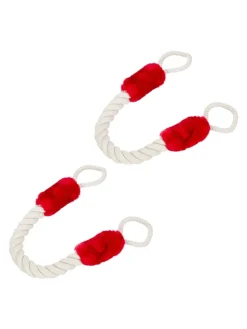relaxdays Tür- & Zugluftstopper<2 x Türkordel in Creme/ Rot