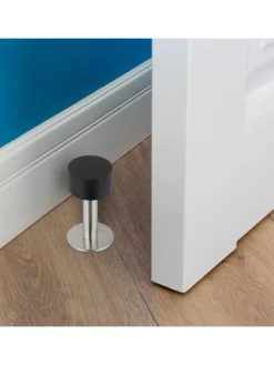 relaxdays Tür- & Zugluftstopper<2 x Türstopper in Schwarz/ Silber
