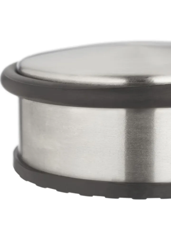 relaxdays Tür- & Zugluftstopper<4 x Türstopper in Silber/ Schwarz - (H)4,5 x Ø 10,5 cm