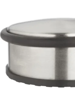 relaxdays Tür- & Zugluftstopper<2 x Türstopper in Silber/ Schwarz - (H)4,5 x Ø 10,5 cm