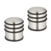 relaxdays Tür- & Zugluftstopper<2 x Türstopper in Silber/ Schwarz - (H)7,5 x Ø 7 cm