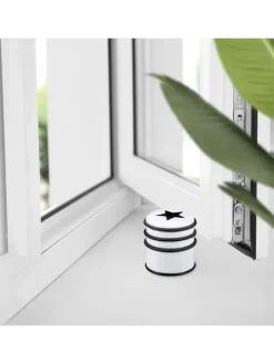 relaxdays Tür- & Zugluftstopper<3 x Türstopper "Stern" in Schwarz/ Weiß - (H)8 x Ø7,5 cm