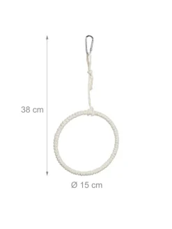 relaxdays Vögel<2 x Vogelschaukel-Ring in Natur - Ø 15 cm