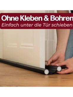 Praknu Tür- & Zugluftstopper<2 Zugluftstopper für Türen bis zu 90cm - Doppelseitiger Schutz -