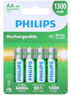 Philips Technikzubehör<AA-Batterien 1300bmAh - 4 Stück