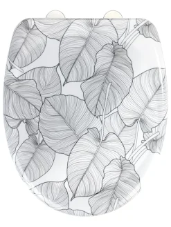 Wenko Badaccessoires<Absenkautomatik-WC-Sitz "Samoa" in Weiß/ Grau