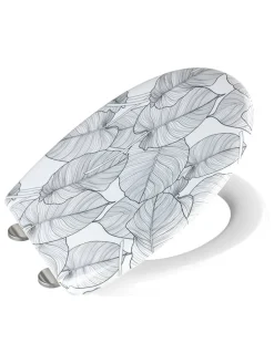 Wenko Badaccessoires<Absenkautomatik-WC-Sitz "Samoa" in Weiß/ Grau