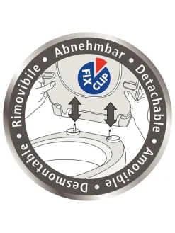Wenko Badaccessoires<Absenkautomatik-WC-Sitz "Samoa" in Weiß/ Grau
