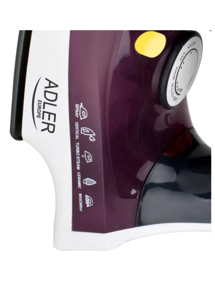 Adler Europe Bügeleisen<AD 5022 Dampfbügeleisen 3000 W mit Anti-Kalk-Funktion in Lila