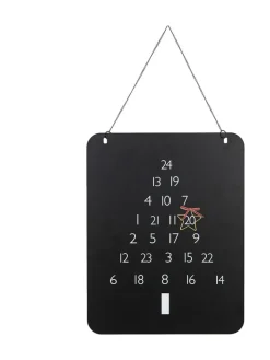 GILDE Adventskalender<Adventskalender "Abeto" in Schwarz - (B)25 x (H)45 x (T)0,20 cm