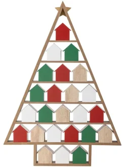 Bloomingville Adventskalender<Adventskalender ''Calvin'' in Beige/ Rot/ Grün - (B)44 x (H)61,5 x (T)6 cm