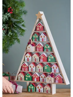 Bloomingville Adventskalender<Adventskalender ''Calvin'' in Beige/ Rot/ Grün - (B)44 x (H)61,5 x (T)6 cm