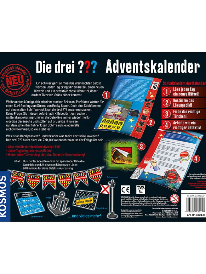 Kosmos Adventskalender<Adventskalender "Die drei ???" - ab 8 Jahren