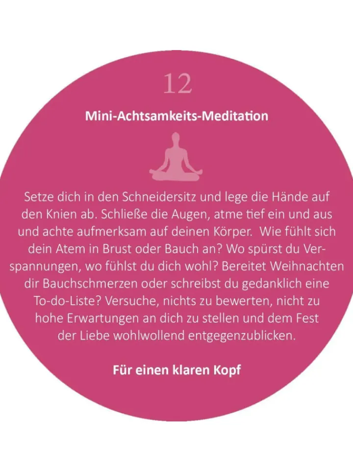ars edition Adventskalender<Adventskalender in der Dose. 24 kleine Yoga-Auszeiten für den Advent