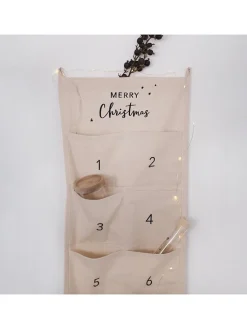 Eulenschnitt Adventskalender<Adventskalender "Merry Christmas" in Weiß - (L)180 x (B)30 cm