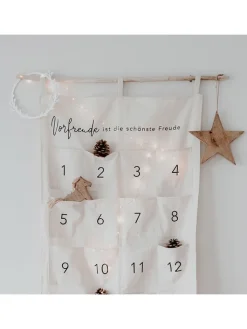 Eulenschnitt Adventskalender<Adventskalender "Vorfreude" in Creme - (L)120 x (B)60 cm