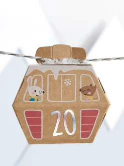 folia PAPER Kreativbedarf & Do-It-Yourself<Adventskalender-Bastelset "Village in the snow" in Hellbraun