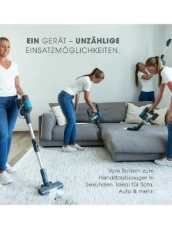 Livington Staubsauger<Akku Staubsauger mit Schmutzsensor Sense IQ in Grau