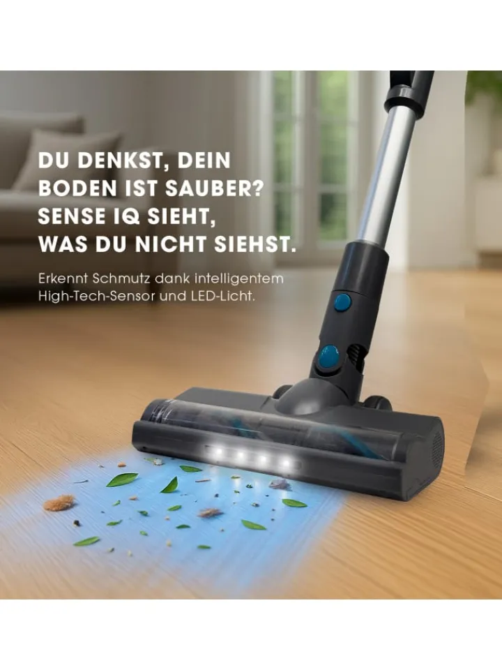 Livington Staubsauger<Akku Staubsauger mit Schmutzsensor Sense IQ in Grau