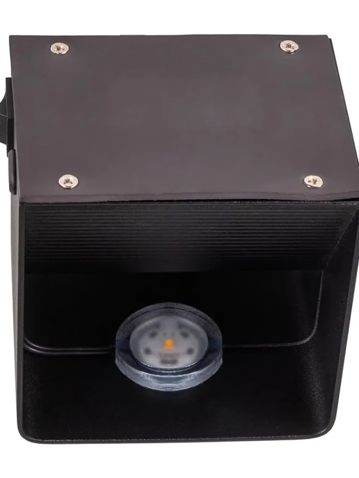 näve Wandleuchten<Akku-LED-Wandleuchte "Cube" in Schwarz - (B)10 x (H)8 x (T)10 cm