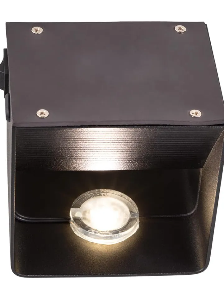 näve Wandleuchten<Akku-LED-Wandleuchte "Cube" in Schwarz - (B)10 x (H)8 x (T)10 cm
