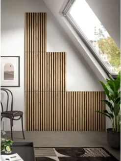 xonox.home Wanddekoration<Akustikpaneel 3er Set (B/H/T: 40x80x2 cm) in anthrazit und Eiche Nachbildung