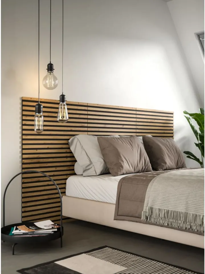 xonox.home Wanddekoration<Akustikpaneel 3er Set (B/H/T: 40x80x2 cm) in anthrazit und Eiche Nachbildung