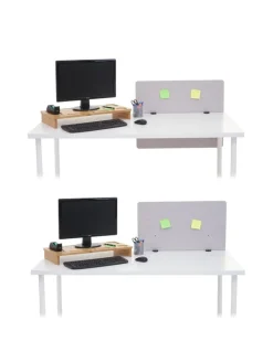 MCW Paravents<Akustik-Tischtrennwand G75, 60x75cm grau