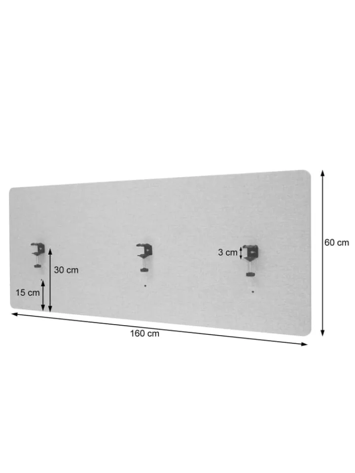 MCW Paravents<Akustik-Tischtrennwand G75, 60x160cm grün