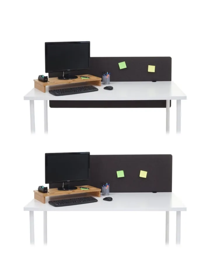 MCW Paravents<Akustik-Tischtrennwand G75, 60x140cm braun-grau
